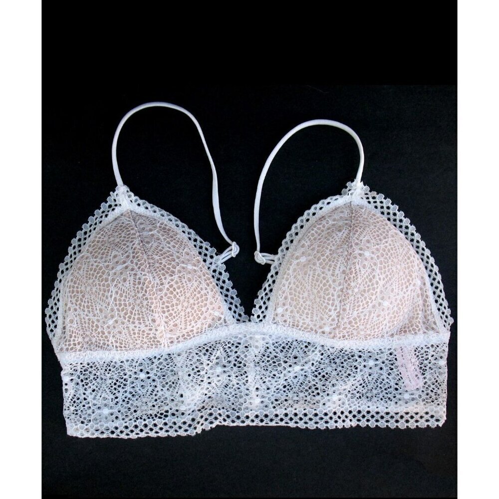 Victoria's Secret Bralette Under Bust Lace Cups Lightweight White Size Medium
